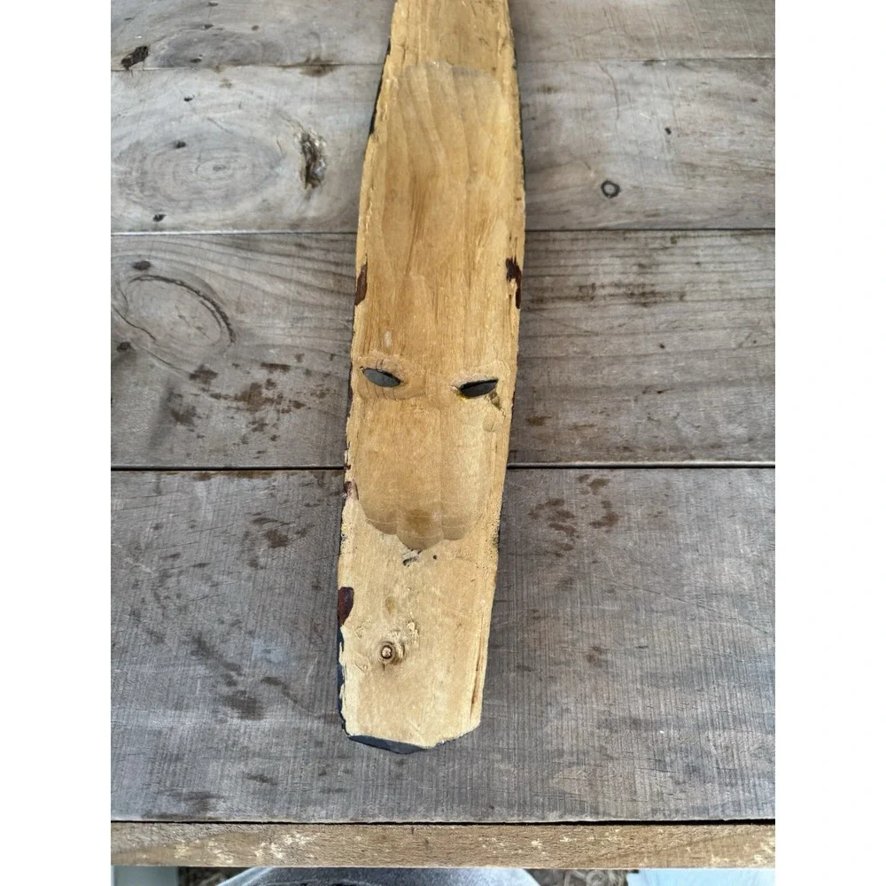 Vintage Wooden Hand Carved & Painted Jamaican Mask,‎ Wall Hanging